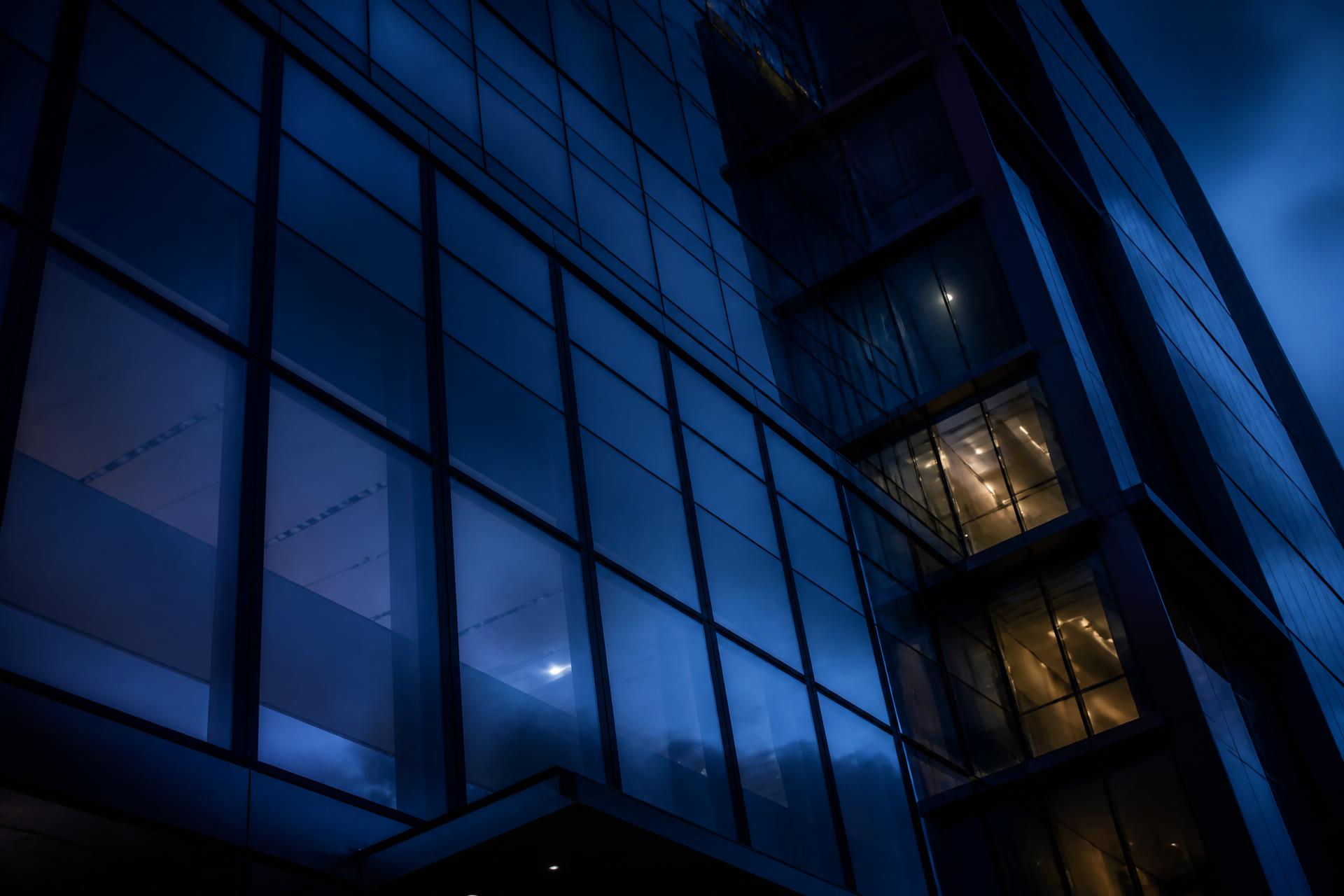 Commercial curtain wall glazing on a Philadelphia office building